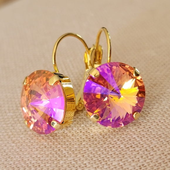 Austrian Crystal Earrings in Gold - Picture 11 of 14